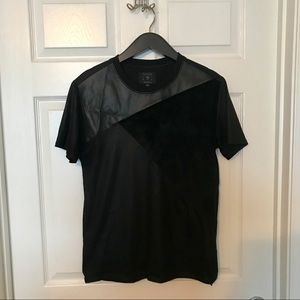 SS Mixed Media Guess Tee